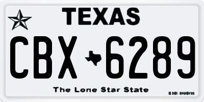 TX license plate CBX6289
