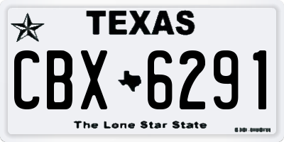 TX license plate CBX6291