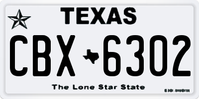 TX license plate CBX6302
