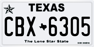 TX license plate CBX6305