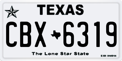 TX license plate CBX6319