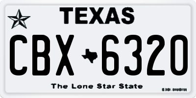 TX license plate CBX6320