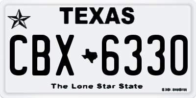 TX license plate CBX6330