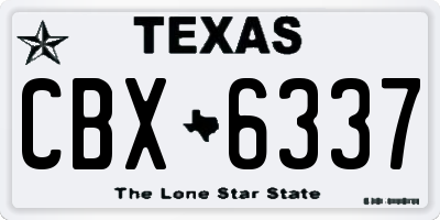 TX license plate CBX6337