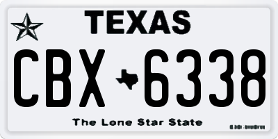 TX license plate CBX6338