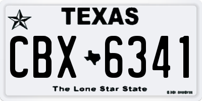 TX license plate CBX6341