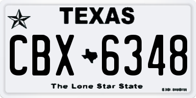 TX license plate CBX6348