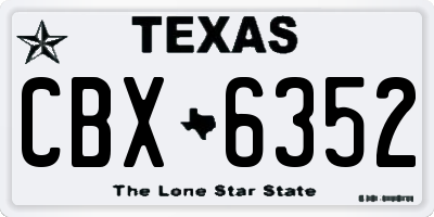 TX license plate CBX6352