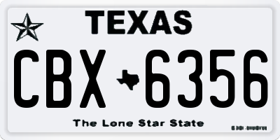 TX license plate CBX6356