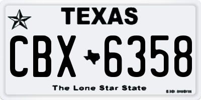TX license plate CBX6358