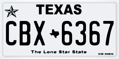 TX license plate CBX6367