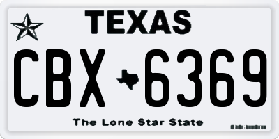 TX license plate CBX6369