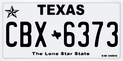 TX license plate CBX6373