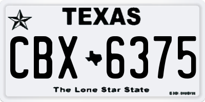 TX license plate CBX6375