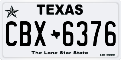 TX license plate CBX6376