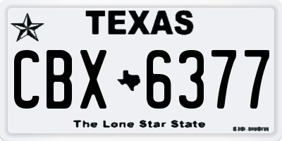 TX license plate CBX6377