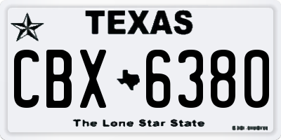 TX license plate CBX6380