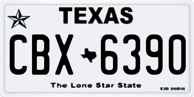 TX license plate CBX6390