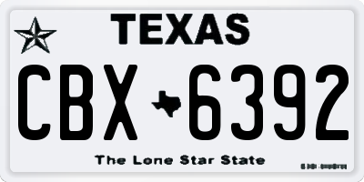 TX license plate CBX6392