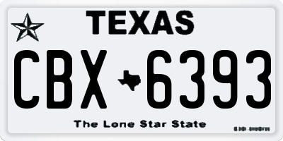 TX license plate CBX6393