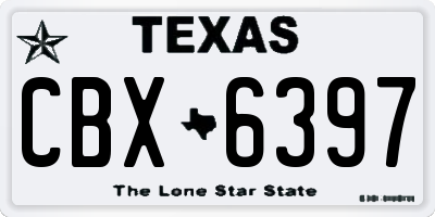 TX license plate CBX6397