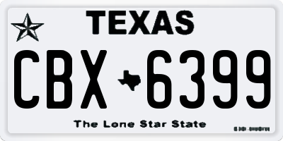 TX license plate CBX6399