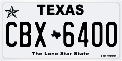 TX license plate CBX6400