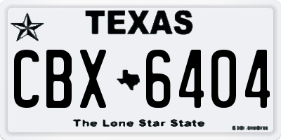 TX license plate CBX6404