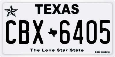 TX license plate CBX6405