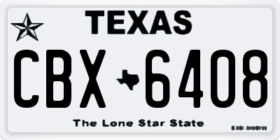 TX license plate CBX6408