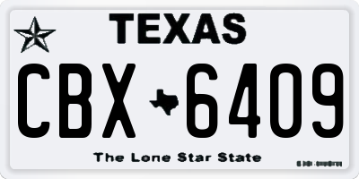 TX license plate CBX6409