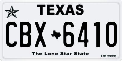 TX license plate CBX6410