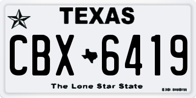TX license plate CBX6419