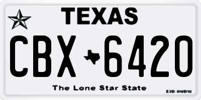 TX license plate CBX6420