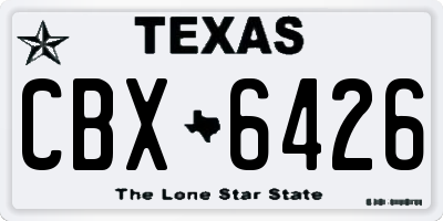 TX license plate CBX6426