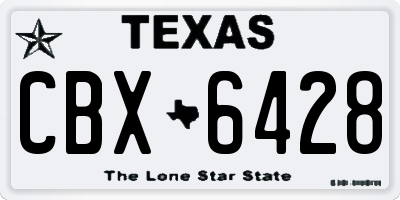 TX license plate CBX6428