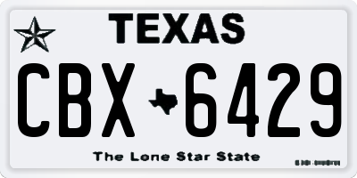 TX license plate CBX6429