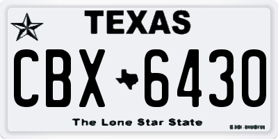 TX license plate CBX6430