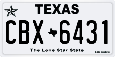 TX license plate CBX6431