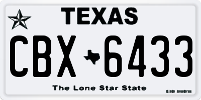 TX license plate CBX6433
