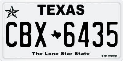 TX license plate CBX6435