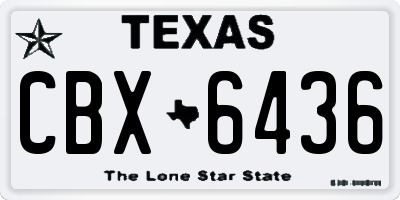 TX license plate CBX6436