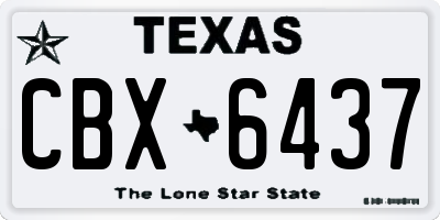 TX license plate CBX6437