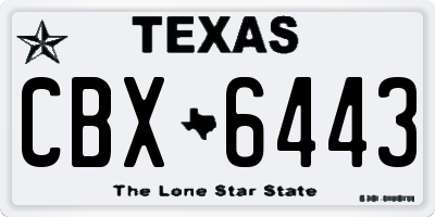 TX license plate CBX6443
