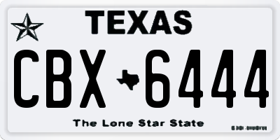 TX license plate CBX6444