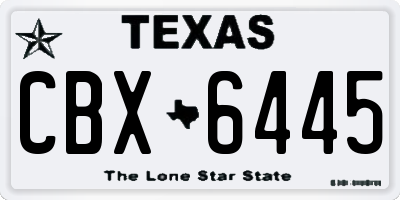 TX license plate CBX6445