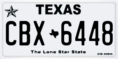 TX license plate CBX6448