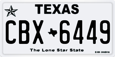 TX license plate CBX6449