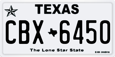 TX license plate CBX6450