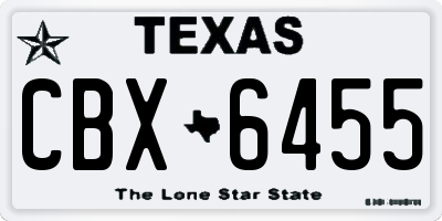 TX license plate CBX6455